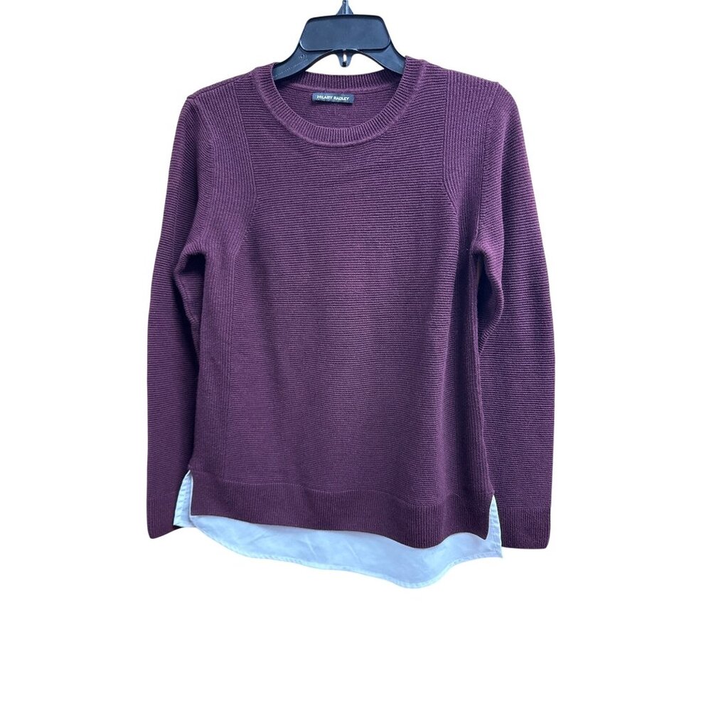Hilary Radley Burgundy Layered Knit Sweater